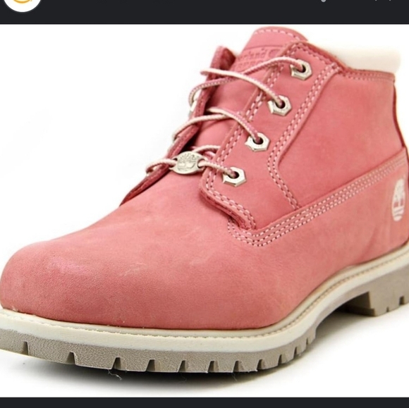 Timberland Nellie Chukka Ankle Boots Pink Leather Rugged Lug Sole Spring Outdoor - Picture 2 of 11
